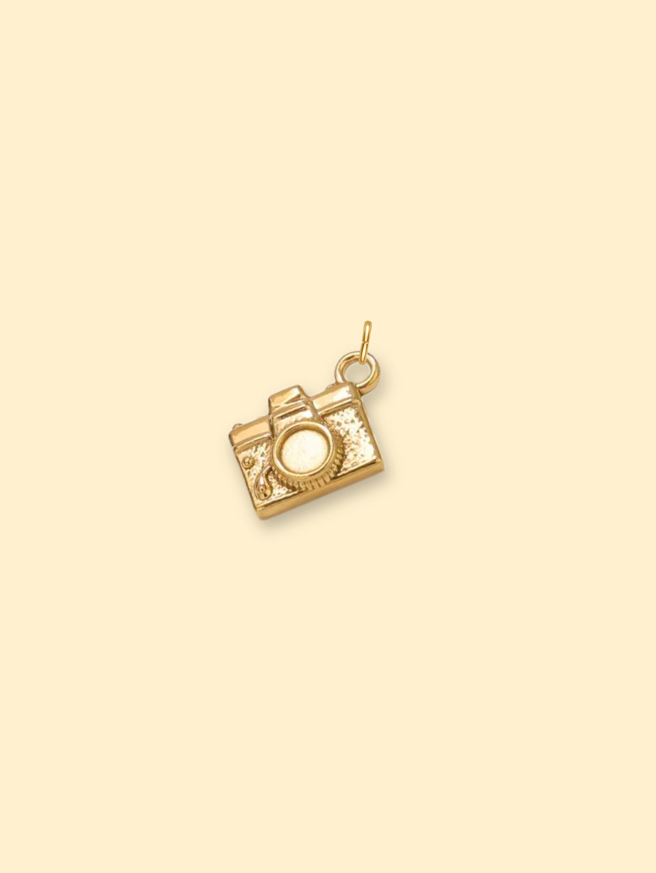 Vintage Camera Charm 18K Gold Plated Stainless Steel