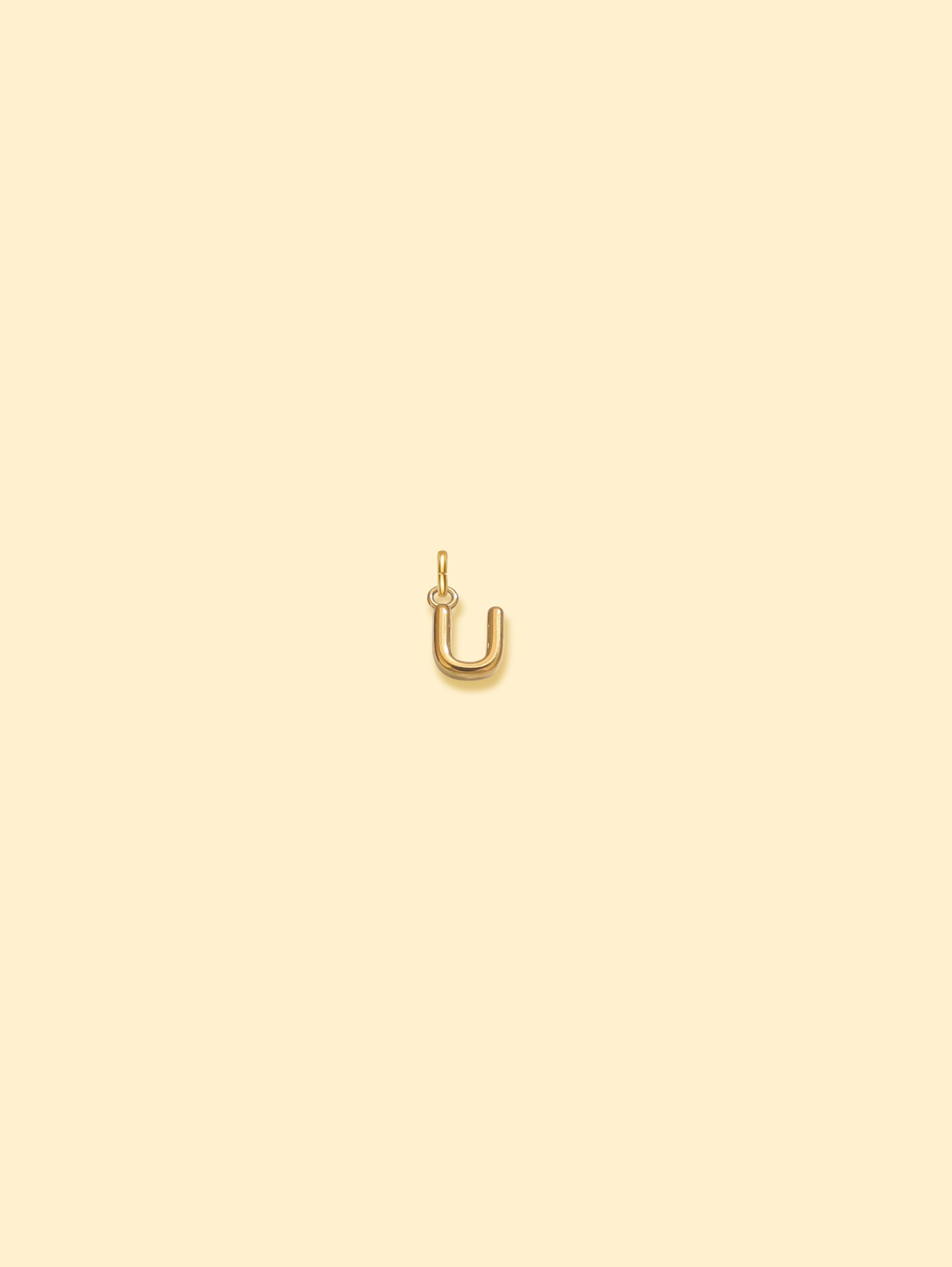 Alphabet Charm Pendant 18K Gold Plated Stainless Steel