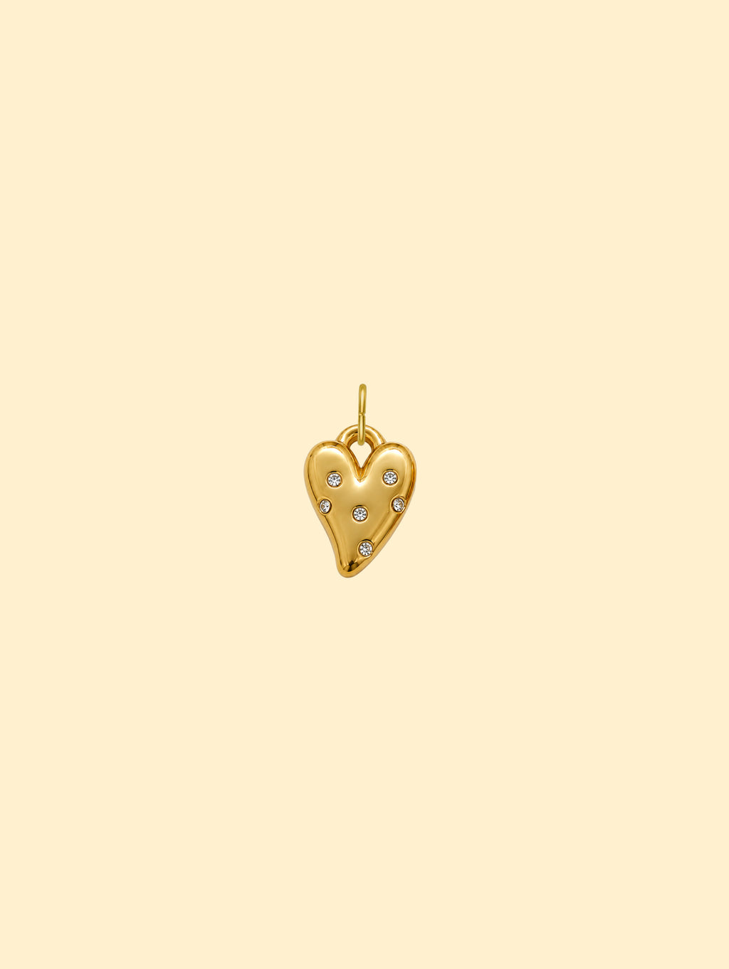 Ornate Heart Charm Pendant 18K Gold Plated Stainless Steel
