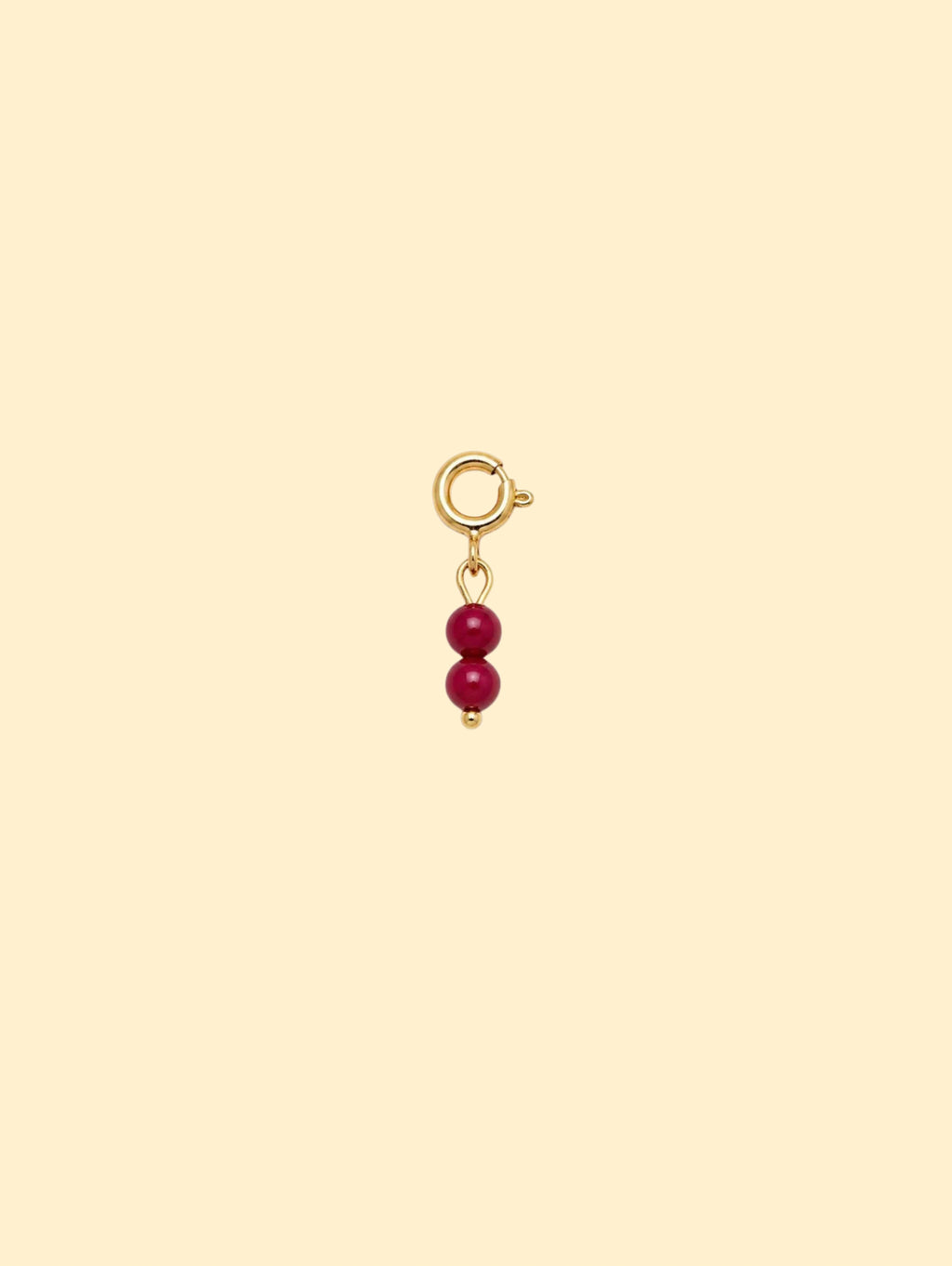 Dark Red Double Bead Charm (Interchangeable)