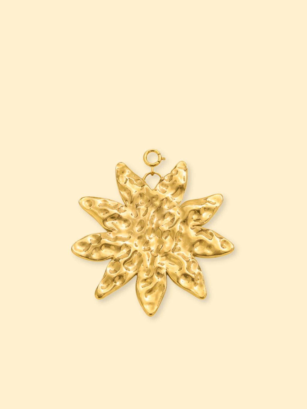 Textured Sunburst Charm (Interchangeable) – 18K Gold Plated Stainless Steel