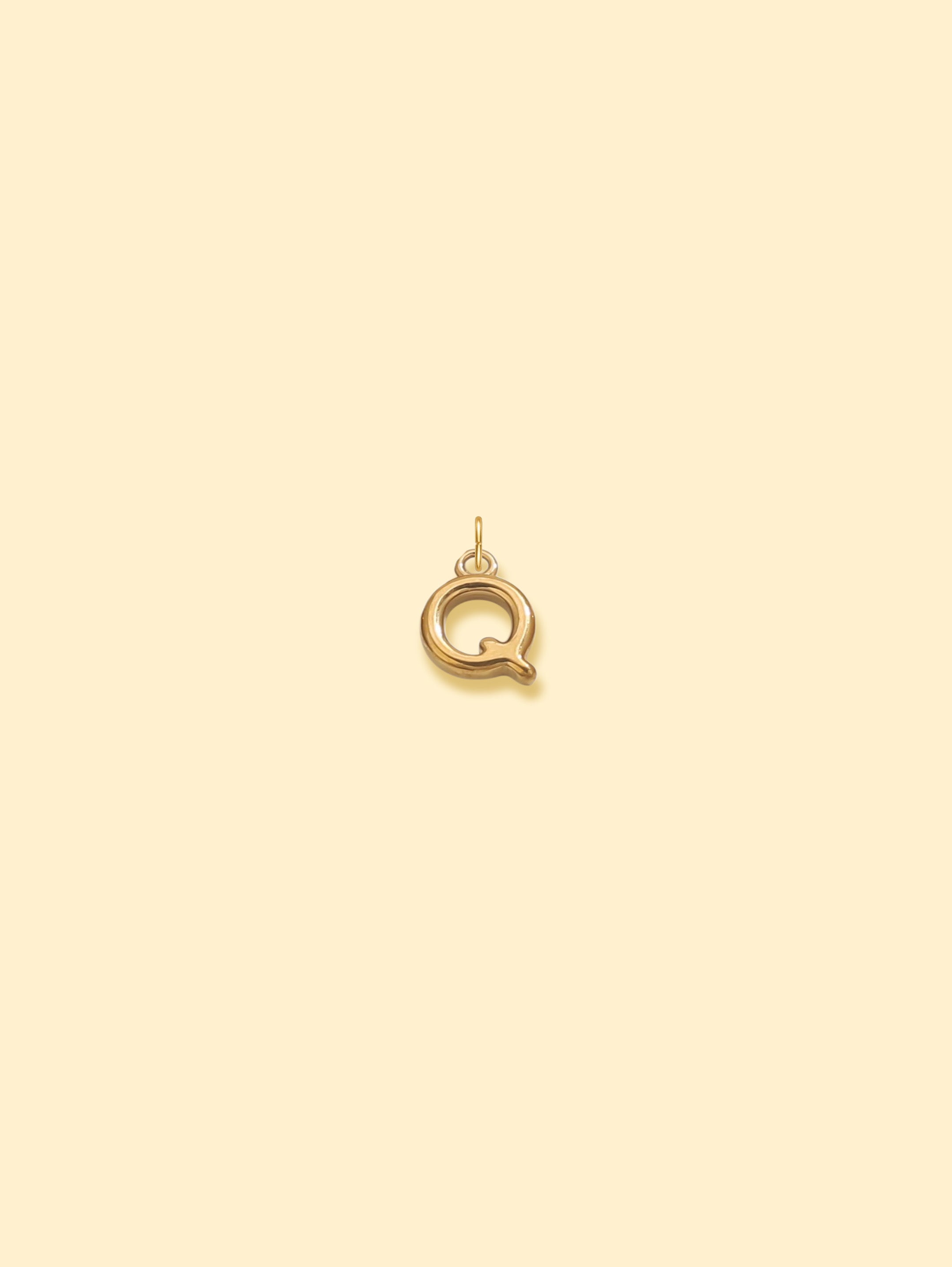 Alphabet Charm Pendant 18K Gold Plated Stainless Steel