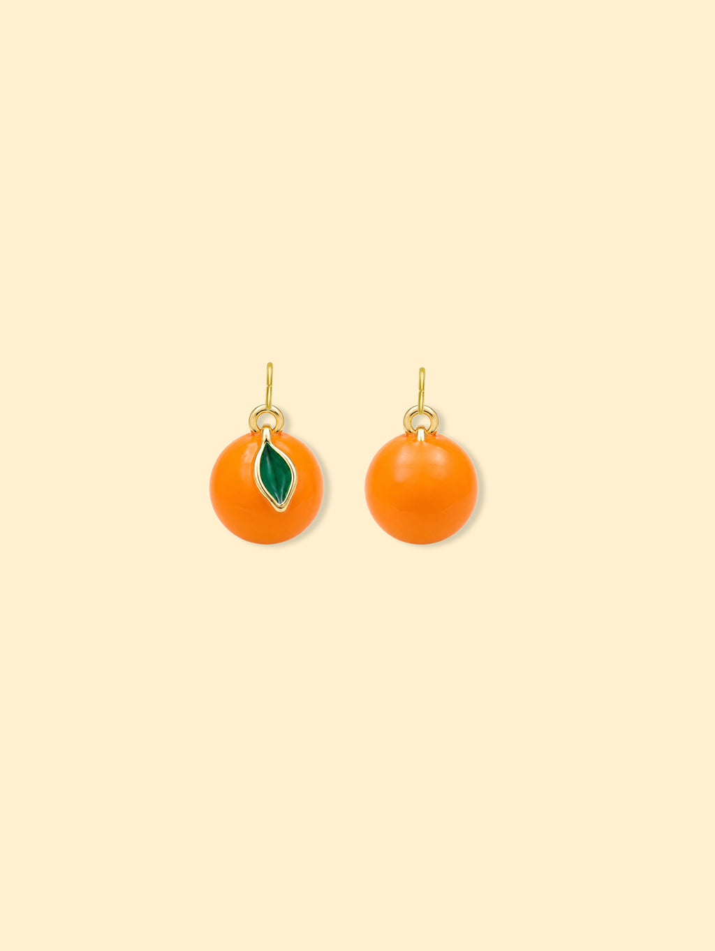 Orange Fruit Charm Pendant 14K Gold Plated Alloy