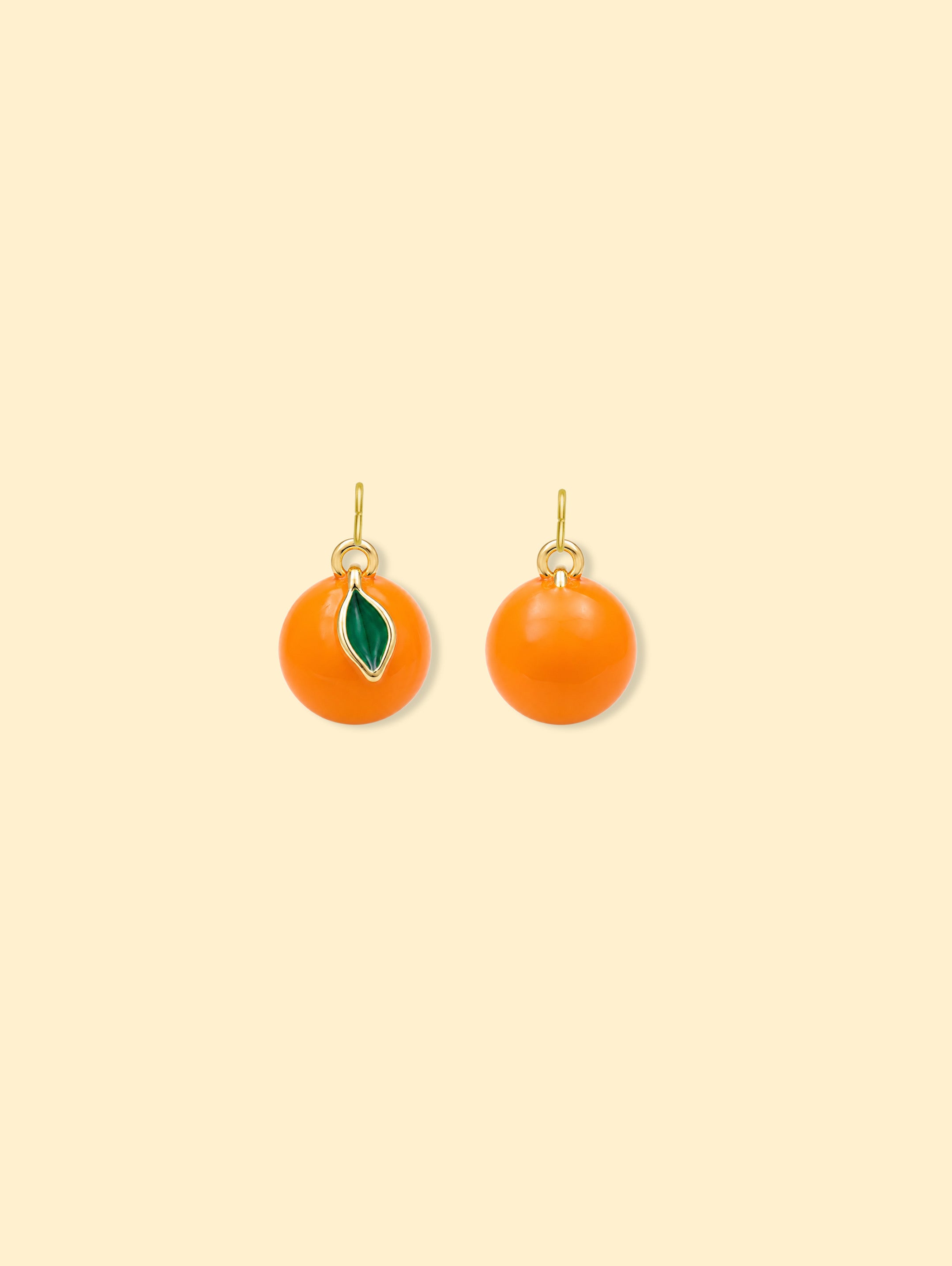 Orange Fruit Charm Pendant 14K Gold Plated Alloy