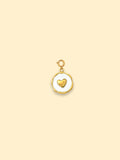 White Heart Charm (Interchangeable) – 18K Gold Plated Stainless Steel