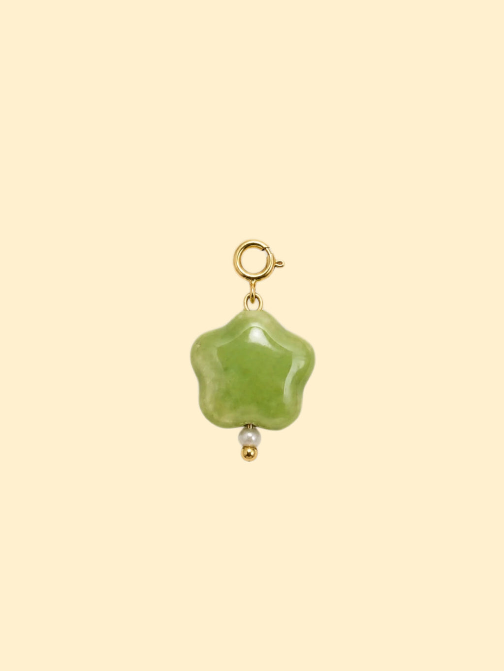 Green Cream Flower Charm (Interchangeable)