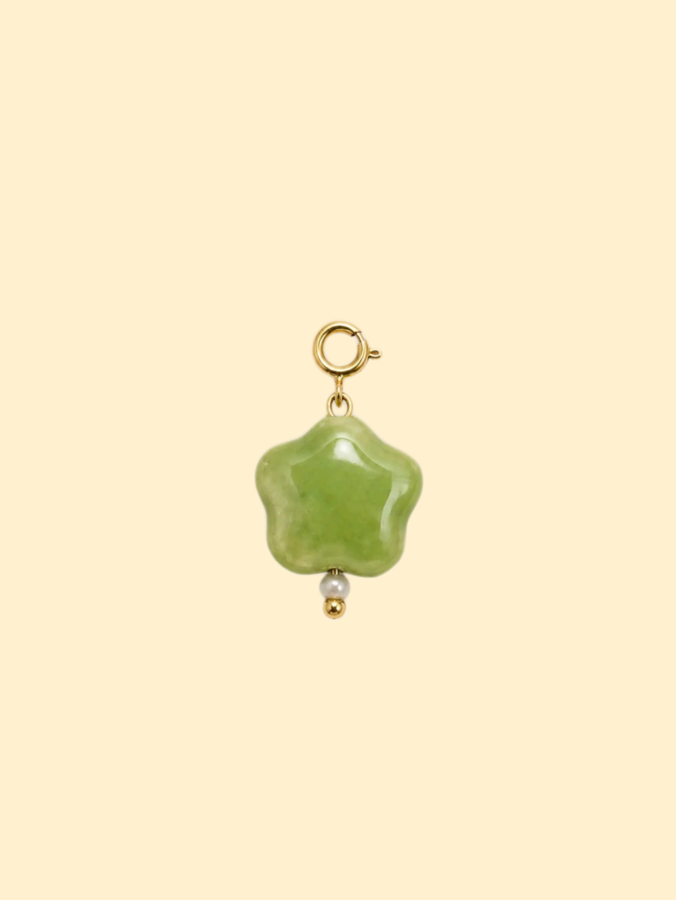 Green Cream Flower Charm (Interchangeable)