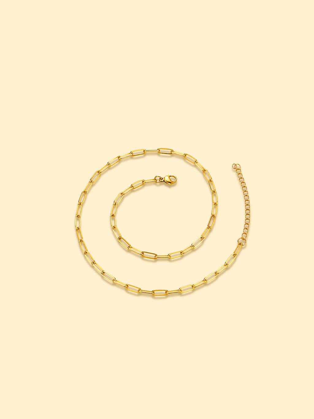 18K GOLD PLATED PAPERCLIP CHAIN NECKLACE