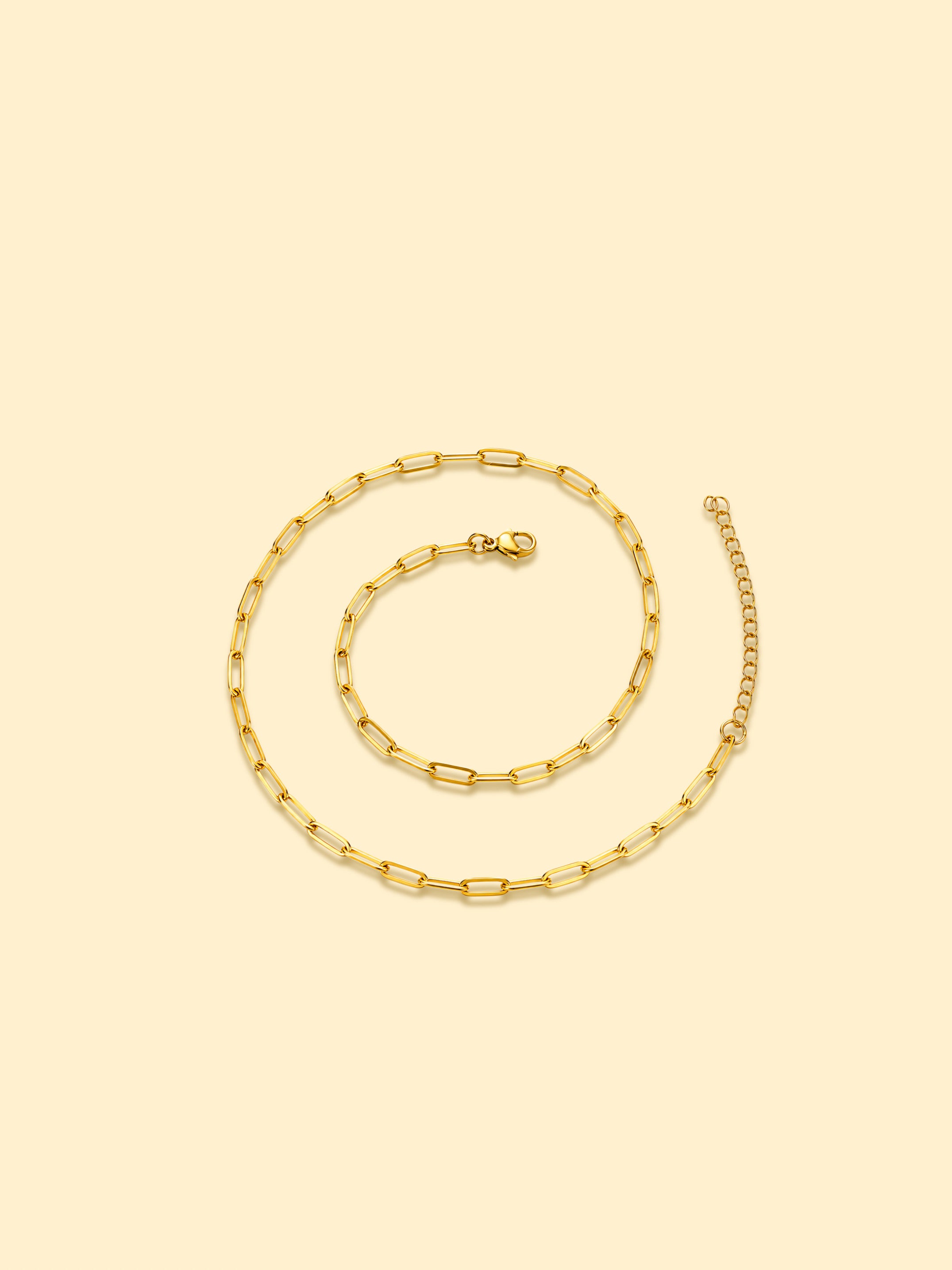 18K GOLD PLATED PAPERCLIP CHAIN NECKLACE