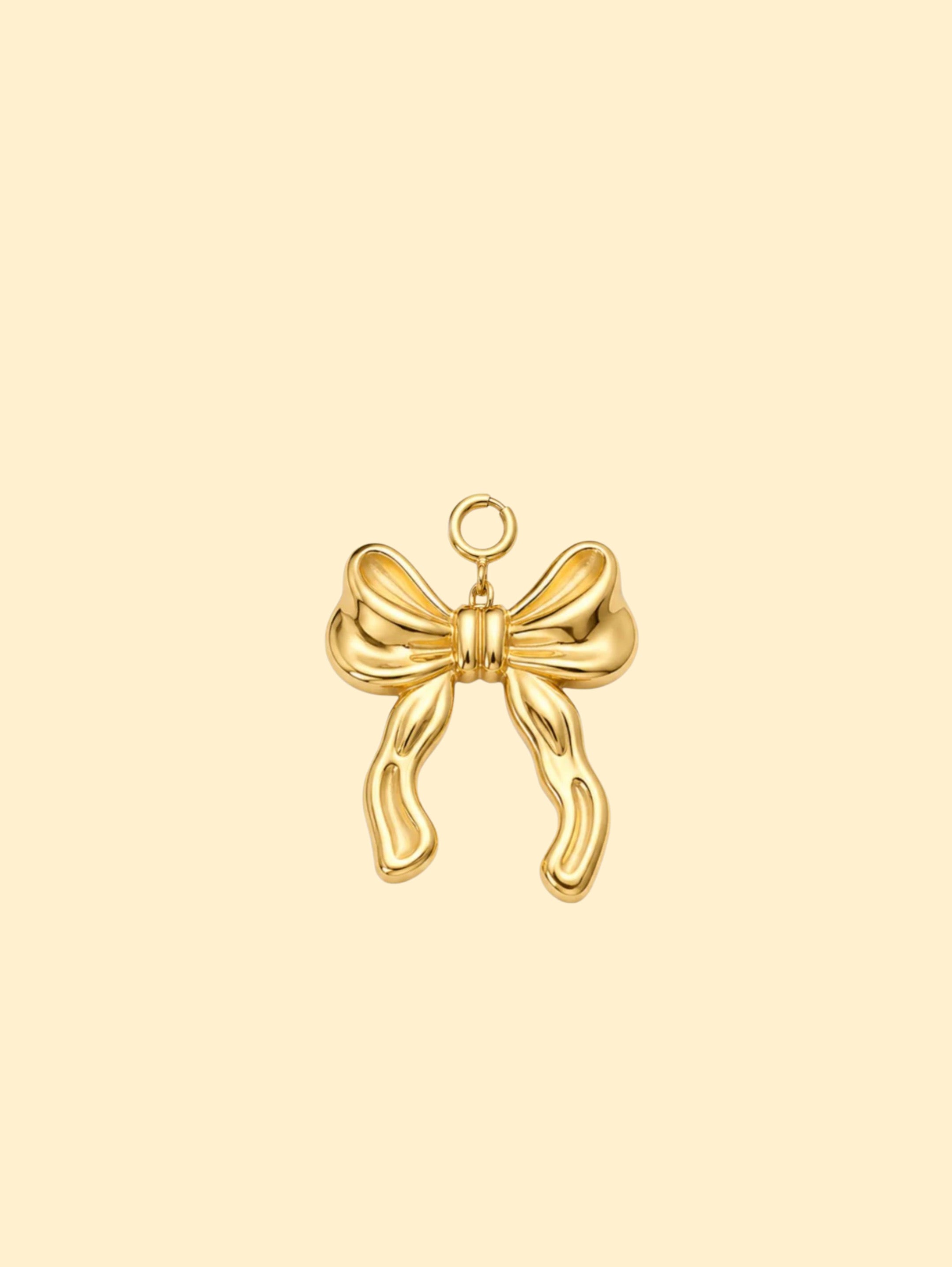 Gold Bow Charm (Interchangeable) – 18k Gold plated Stainless Steel