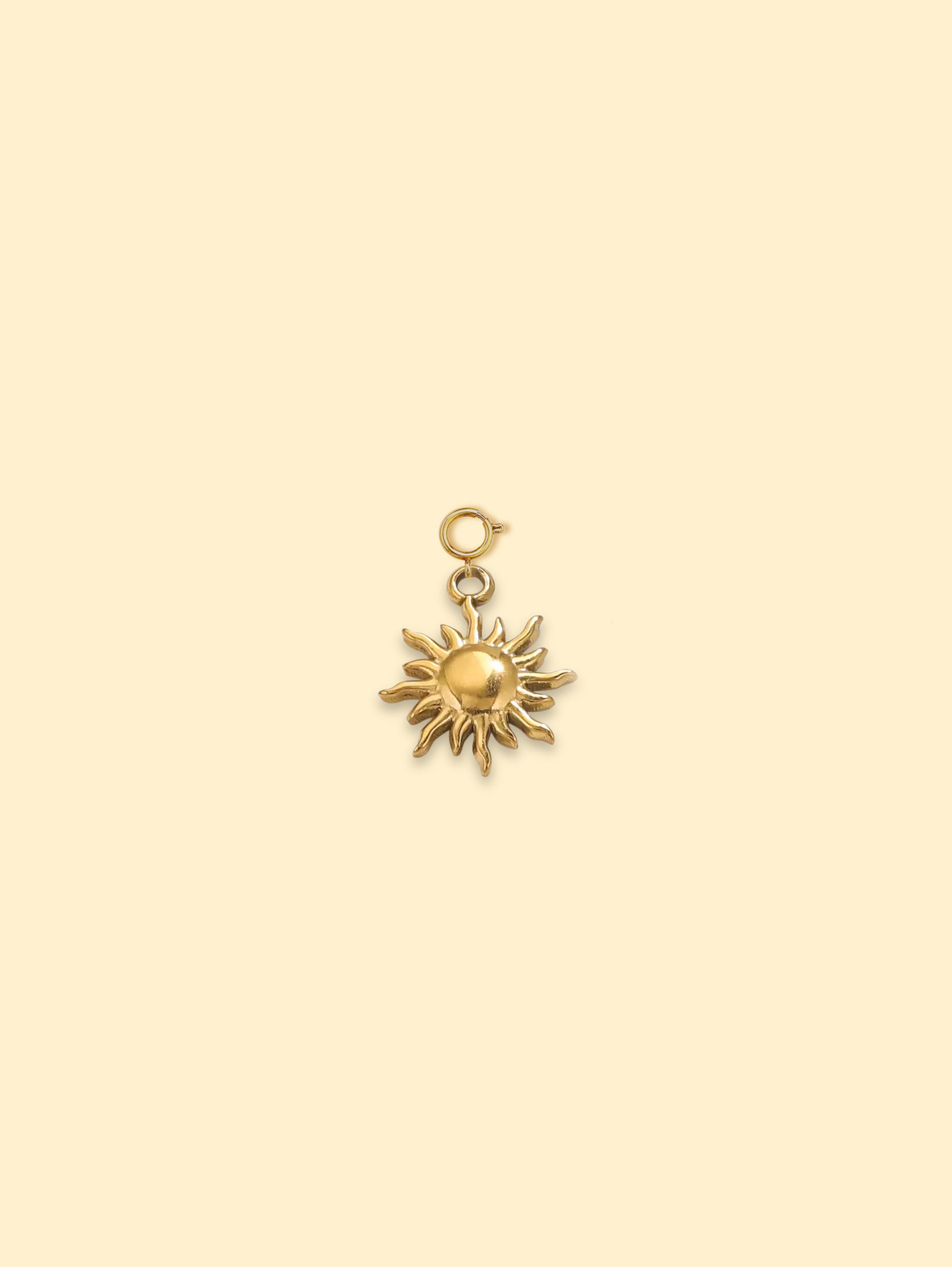 Sunburst Charm Pendant | 18K Gold Plated Stainless Steel