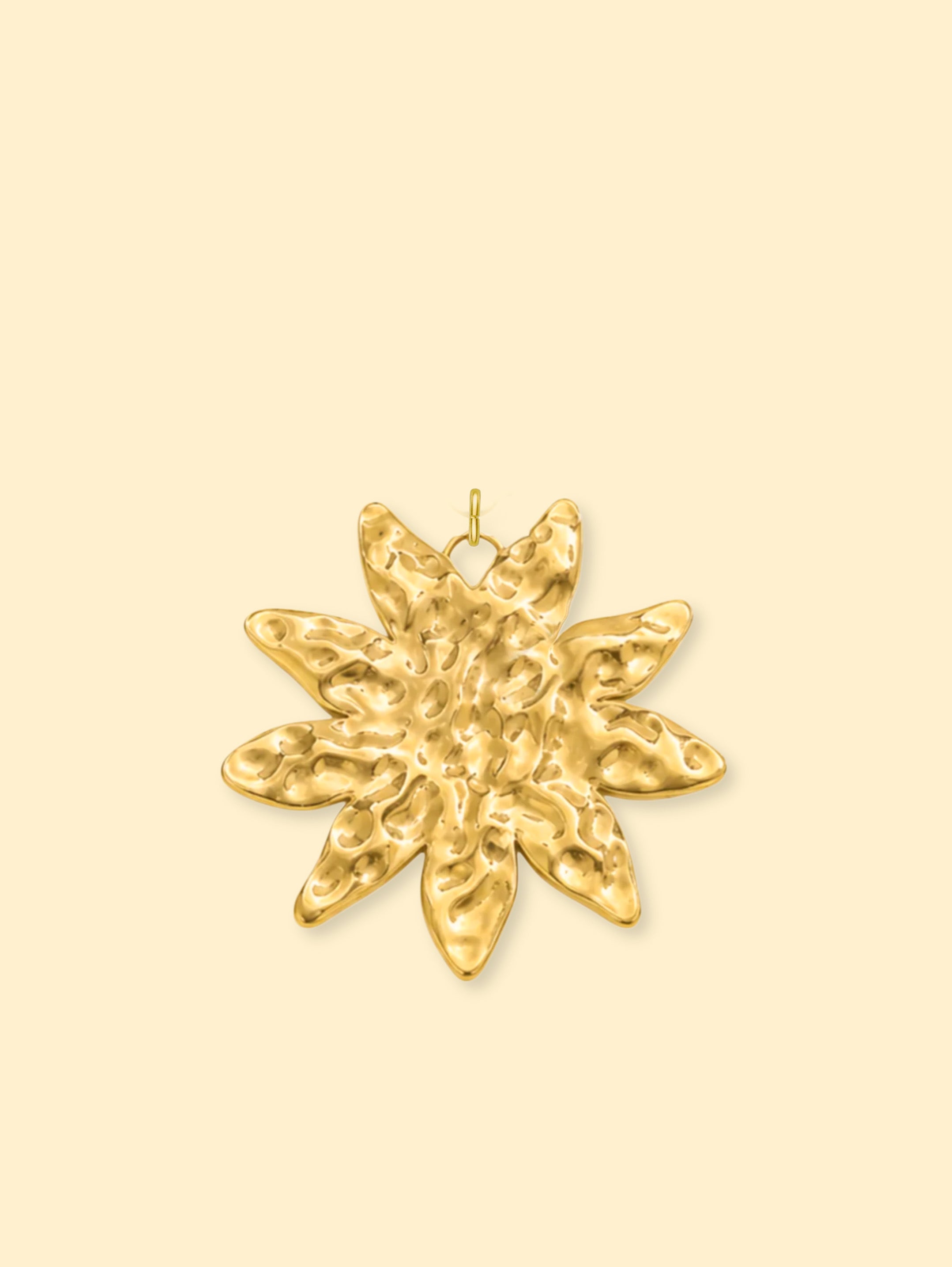 Textured Sunburst Charm (Interchangeable) – 18K Gold Plated Stainless Steel