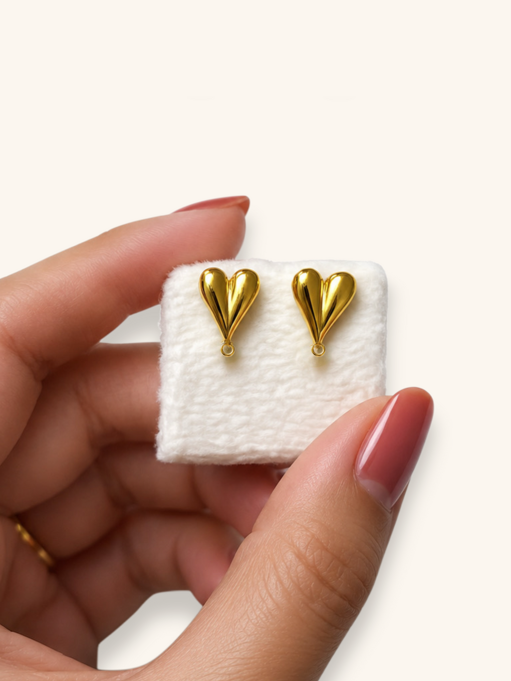 18K Gold Plated Heart Charm Connector