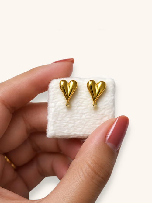 18K Gold Plated Heart Charm Connector