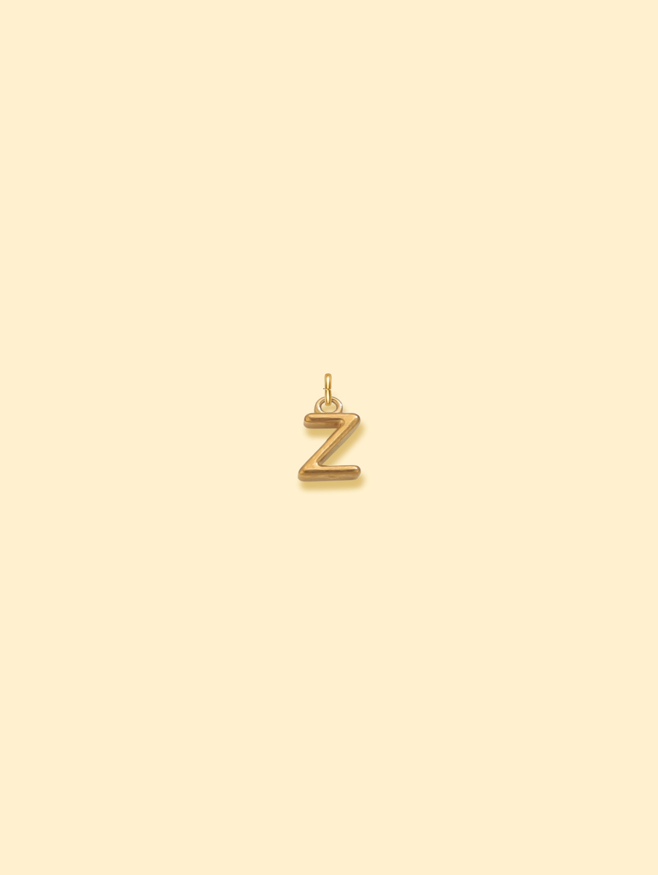 Alphabet Charm Pendant 18K Gold Plated Stainless Steel