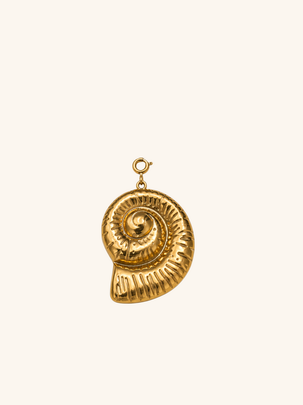 Spiral Shell Charm (Interchangeable) – 18K Gold Plated Stainless Steel