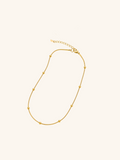 18K Gold Plated Beaded Snake Chain Necklace