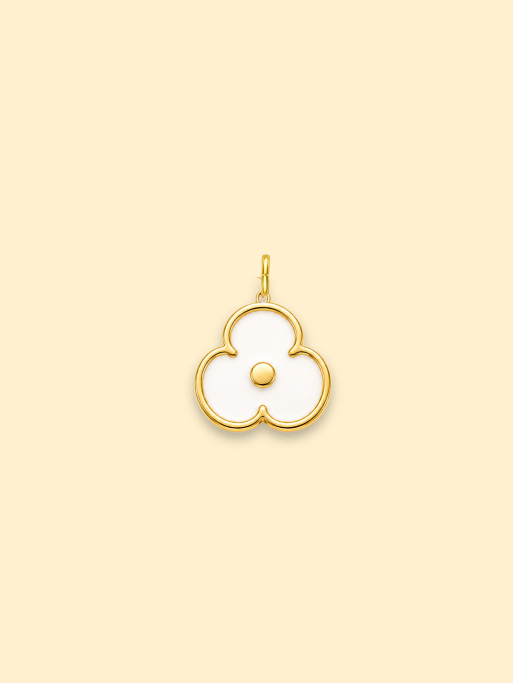 White Flower Charm (Interchangeable) – 18K Gold Plated Stainless Steel
