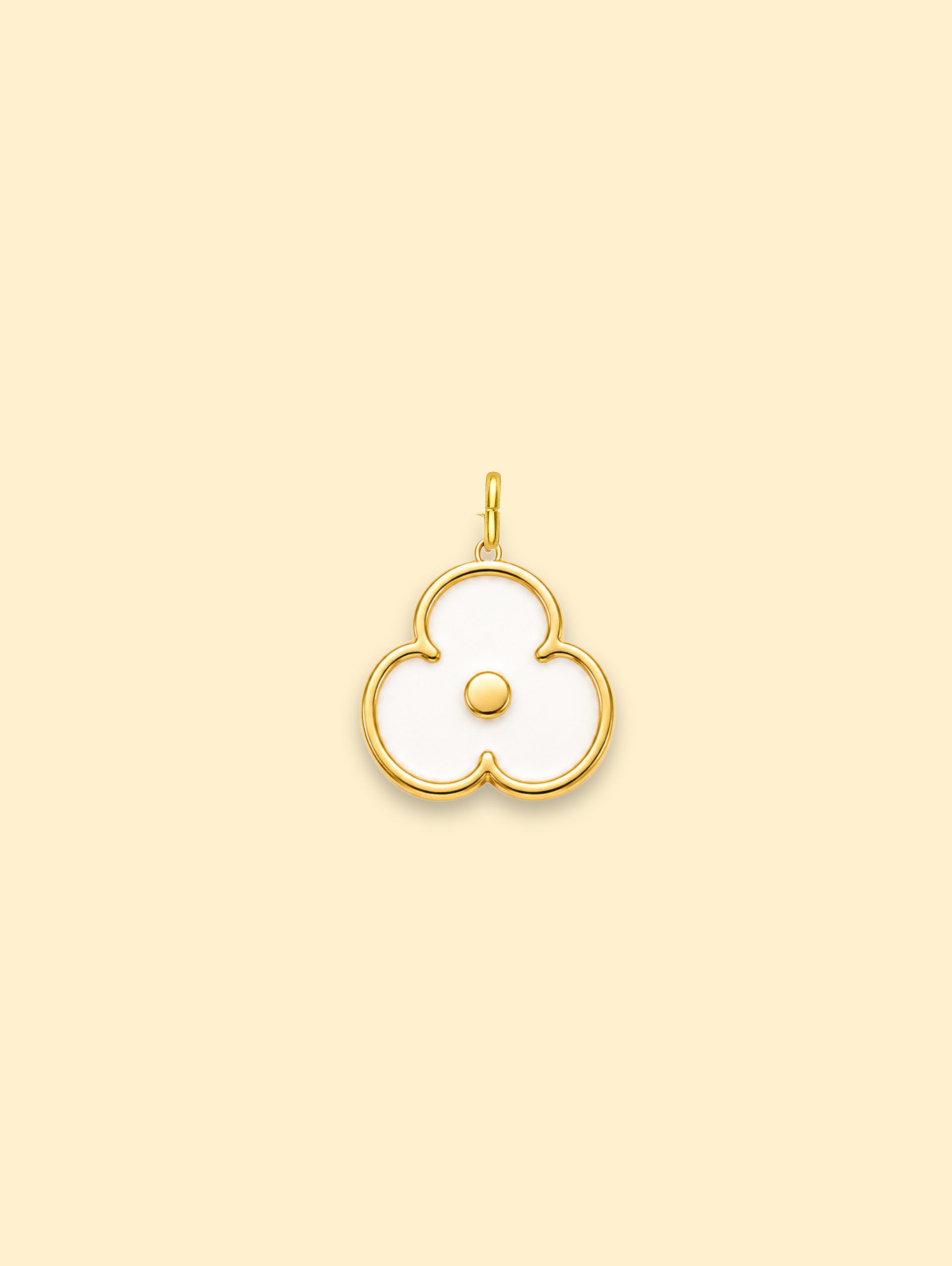 White Flower Charm (Interchangeable) – 18K Gold Plated Stainless Steel