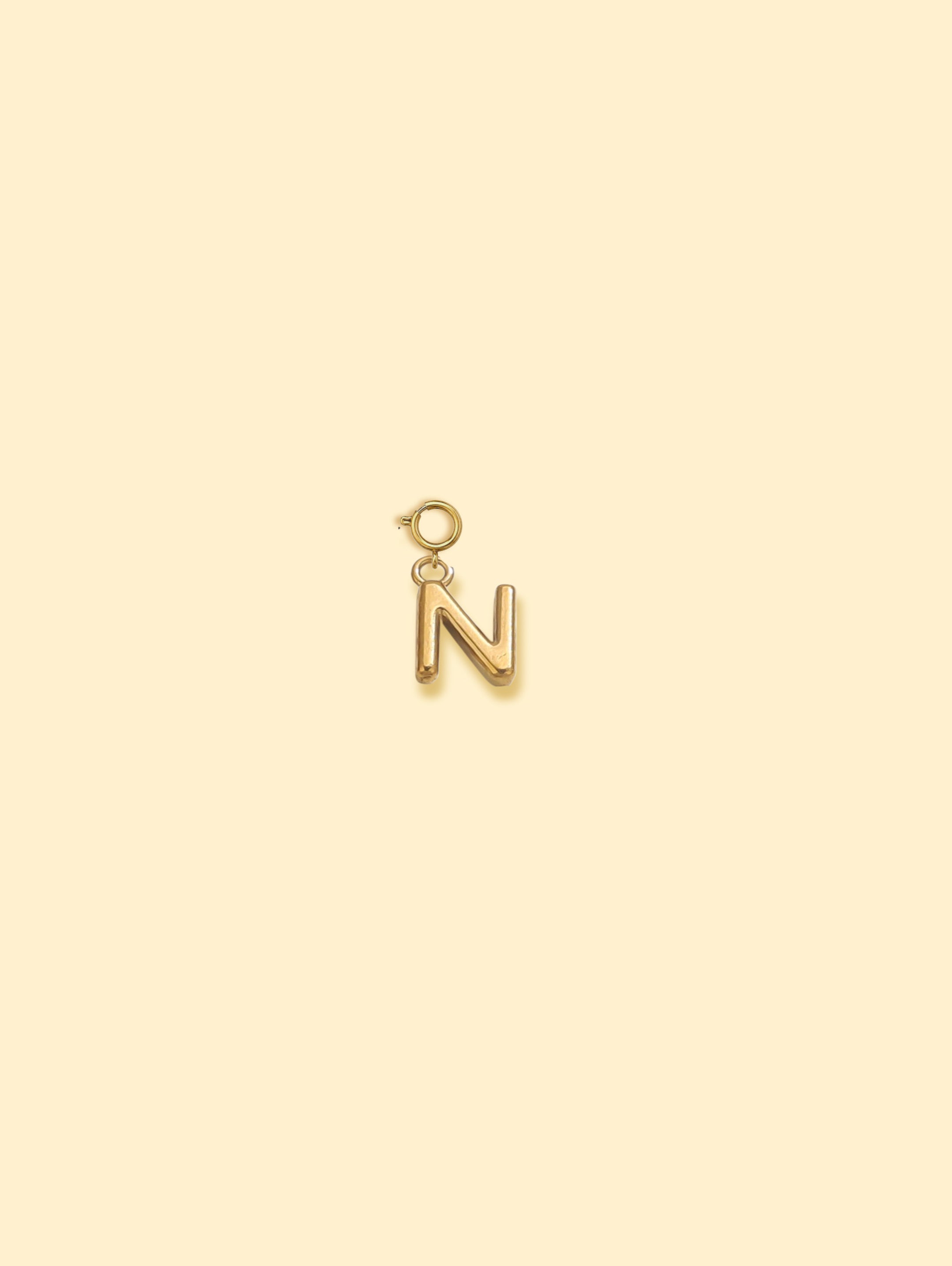 Alphabet Charm Pendant 18K Gold Plated Stainless Steel
