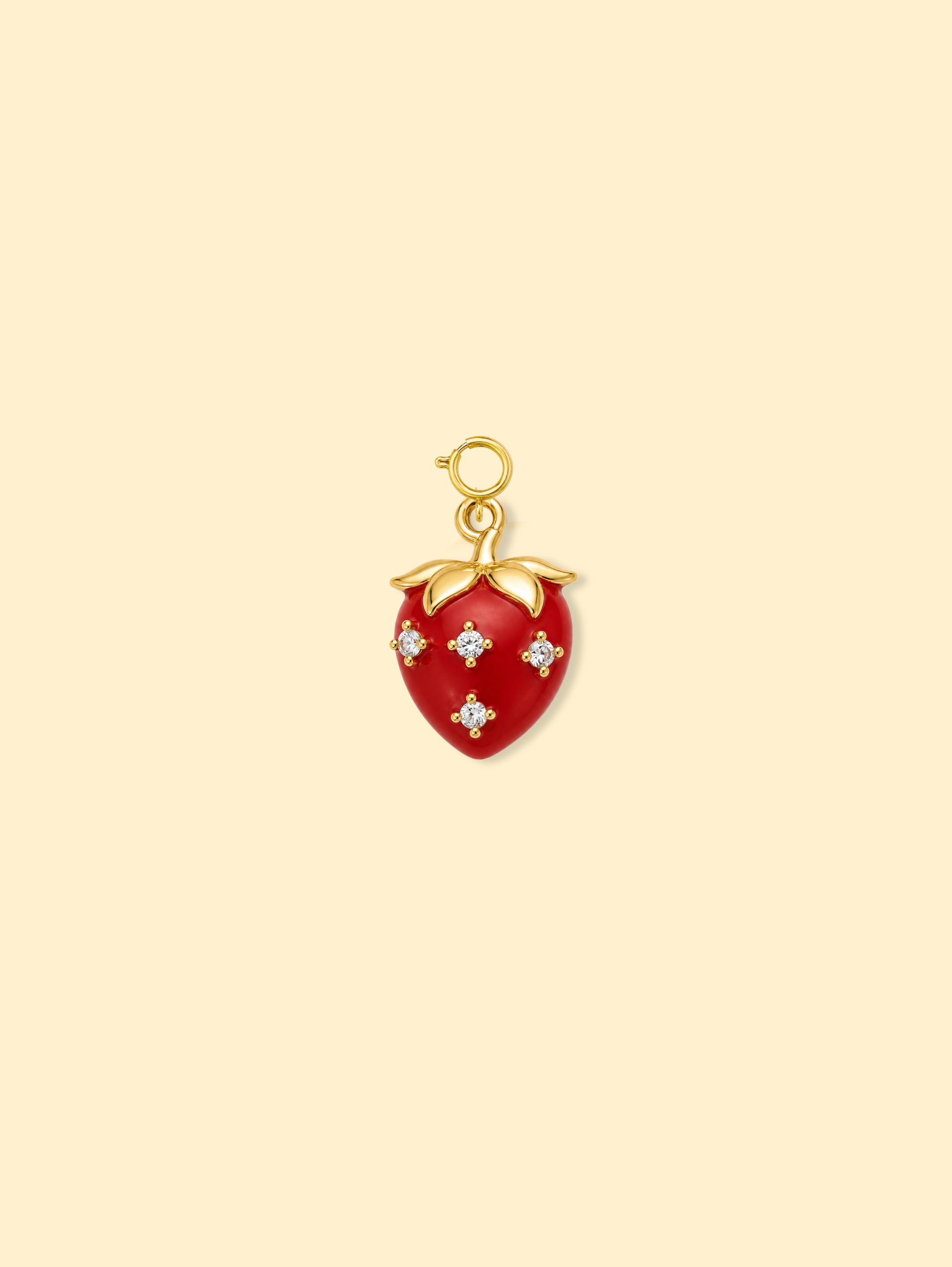 Strawberry Charm Pendan|14k Gold Plated Copper
