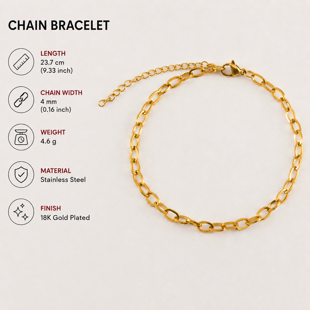 18K Gold Plated Chain Bracelet