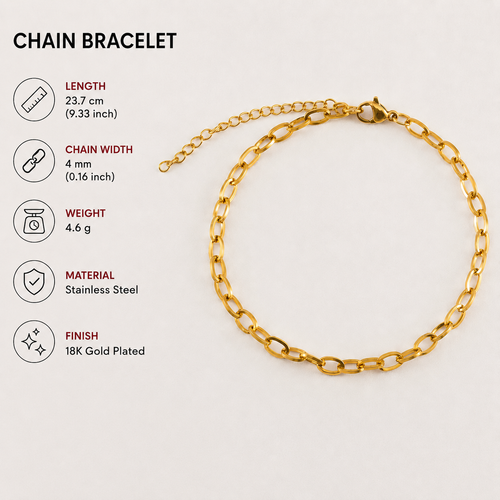18K Gold Plated Chain Bracelet