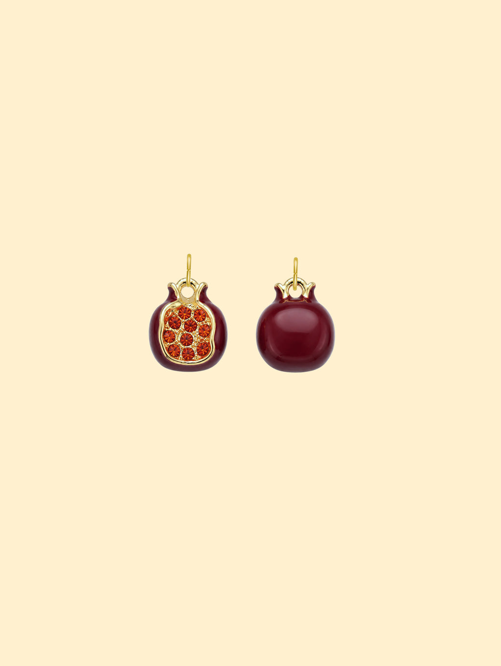 Pomegranate Charm Pendant 14K Gold Plated Alloy