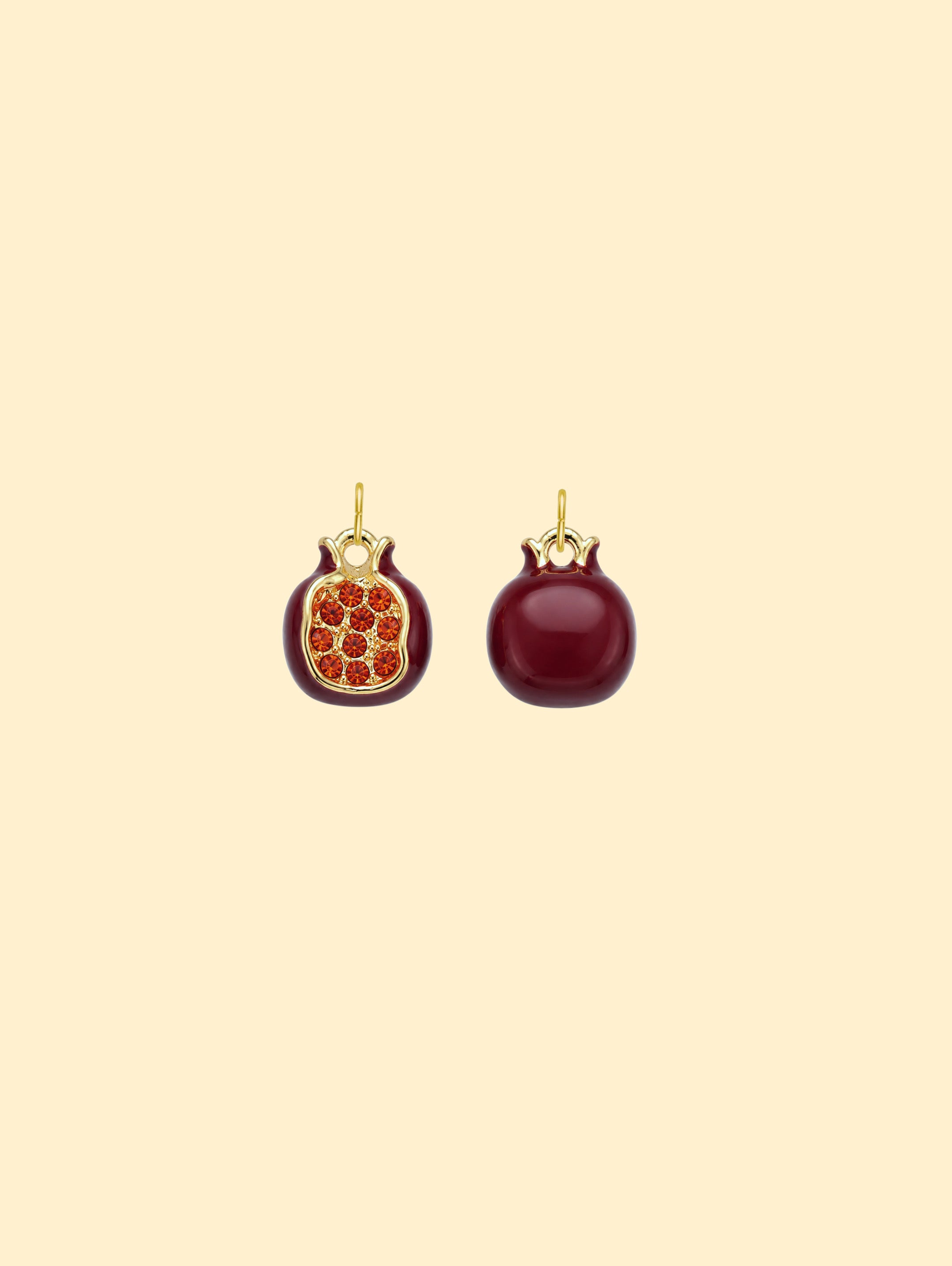 Pomegranate Charm Pendant 14K Gold Plated Alloy