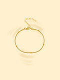 18K Gold Plated Snake Chain Bead Bracelet