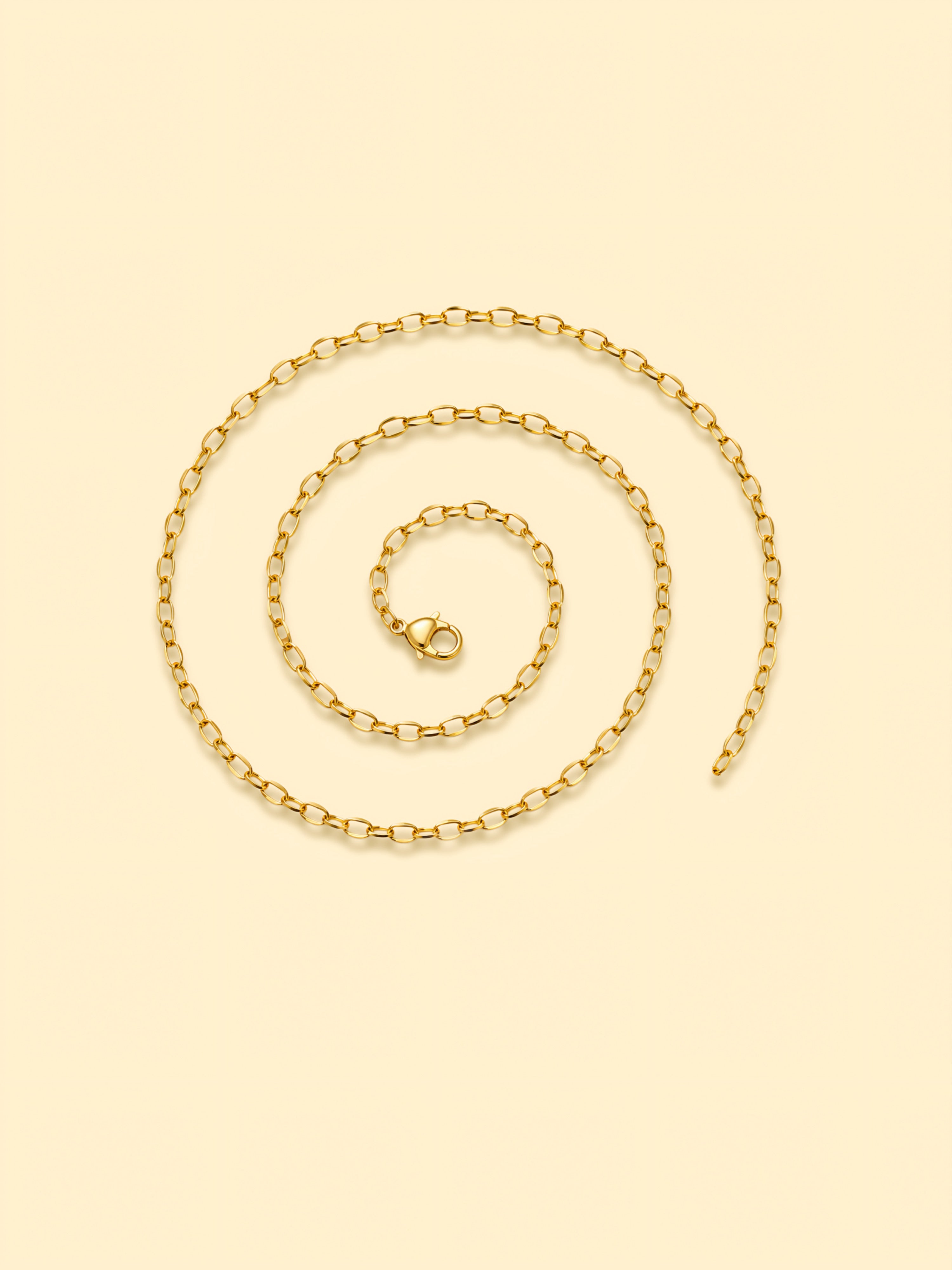 18K GOLD PLATED OVAL LINK CHAIN NECKLACE