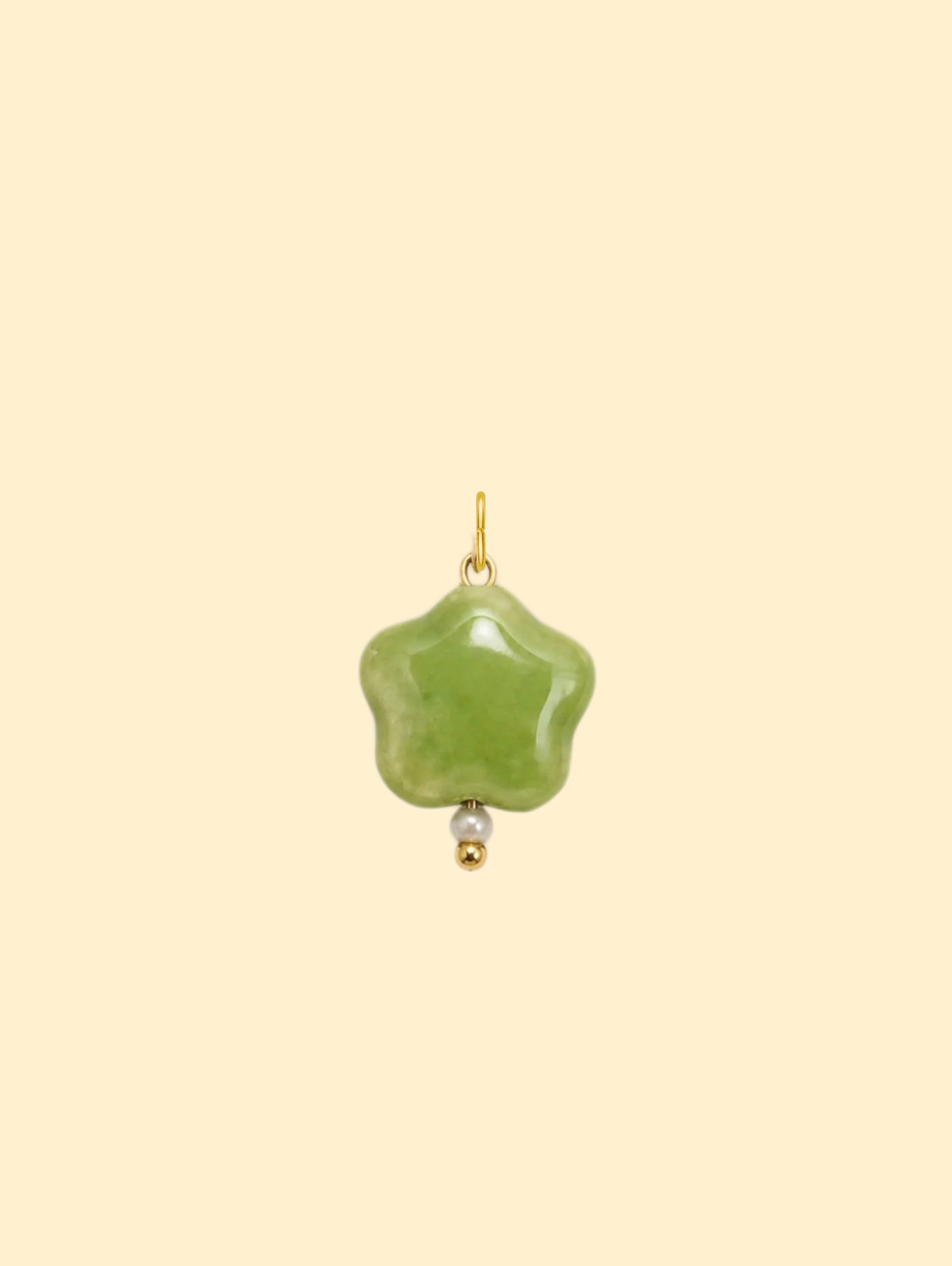 Green Cream Flower Charm (Interchangeable)