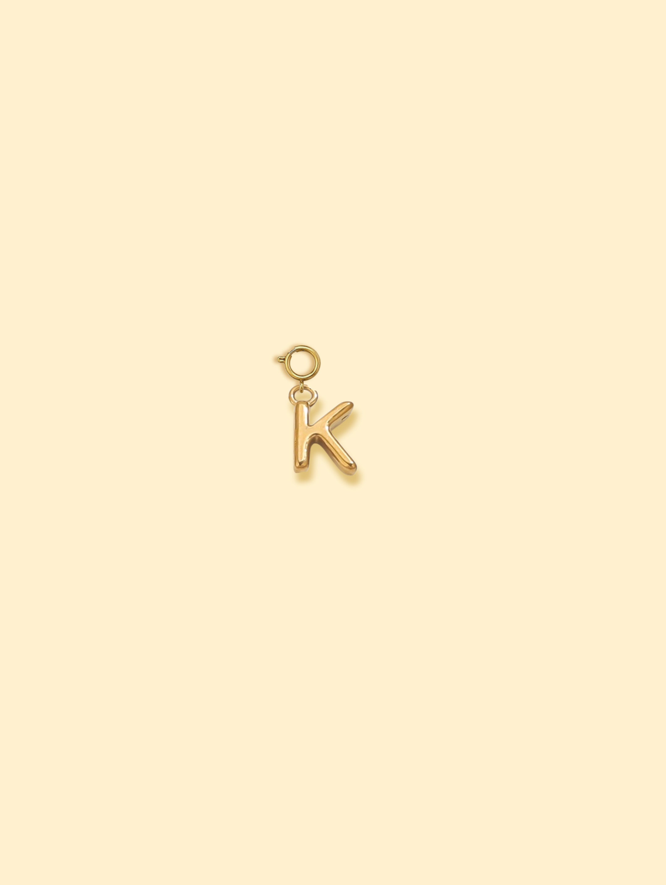 Alphabet Charm Pendant 18K Gold Plated Stainless Steel