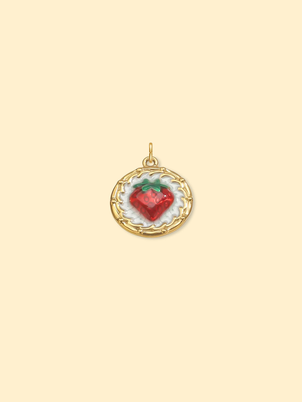 18K Gold Plated Sacred Heart Coin Charm Pendant Stainless Steel Anti Tarnish
