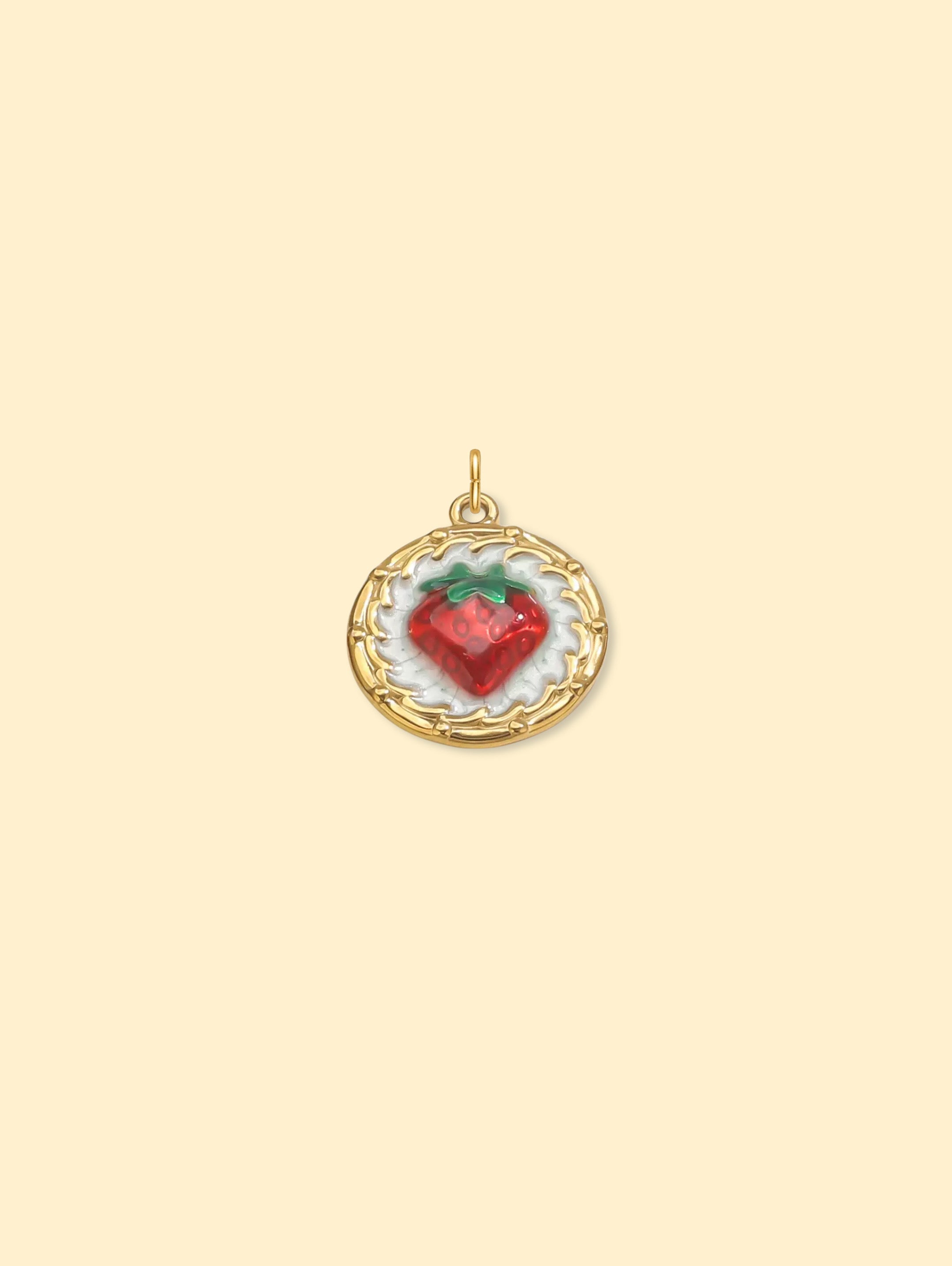 18K Gold Plated Sacred Heart Coin Charm Pendant Stainless Steel Anti Tarnish
