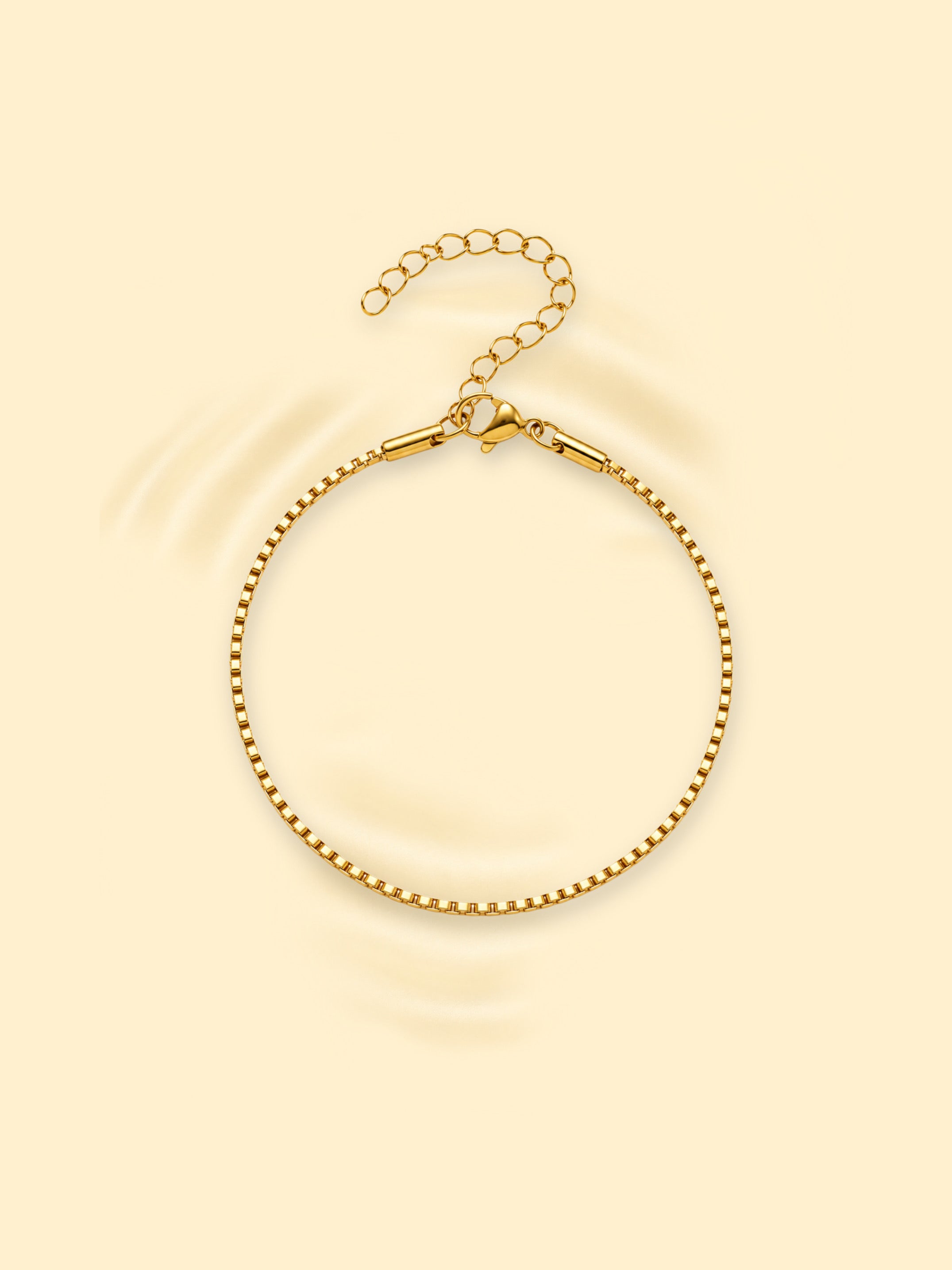 18K Gold Plated Box Chain Bracelet