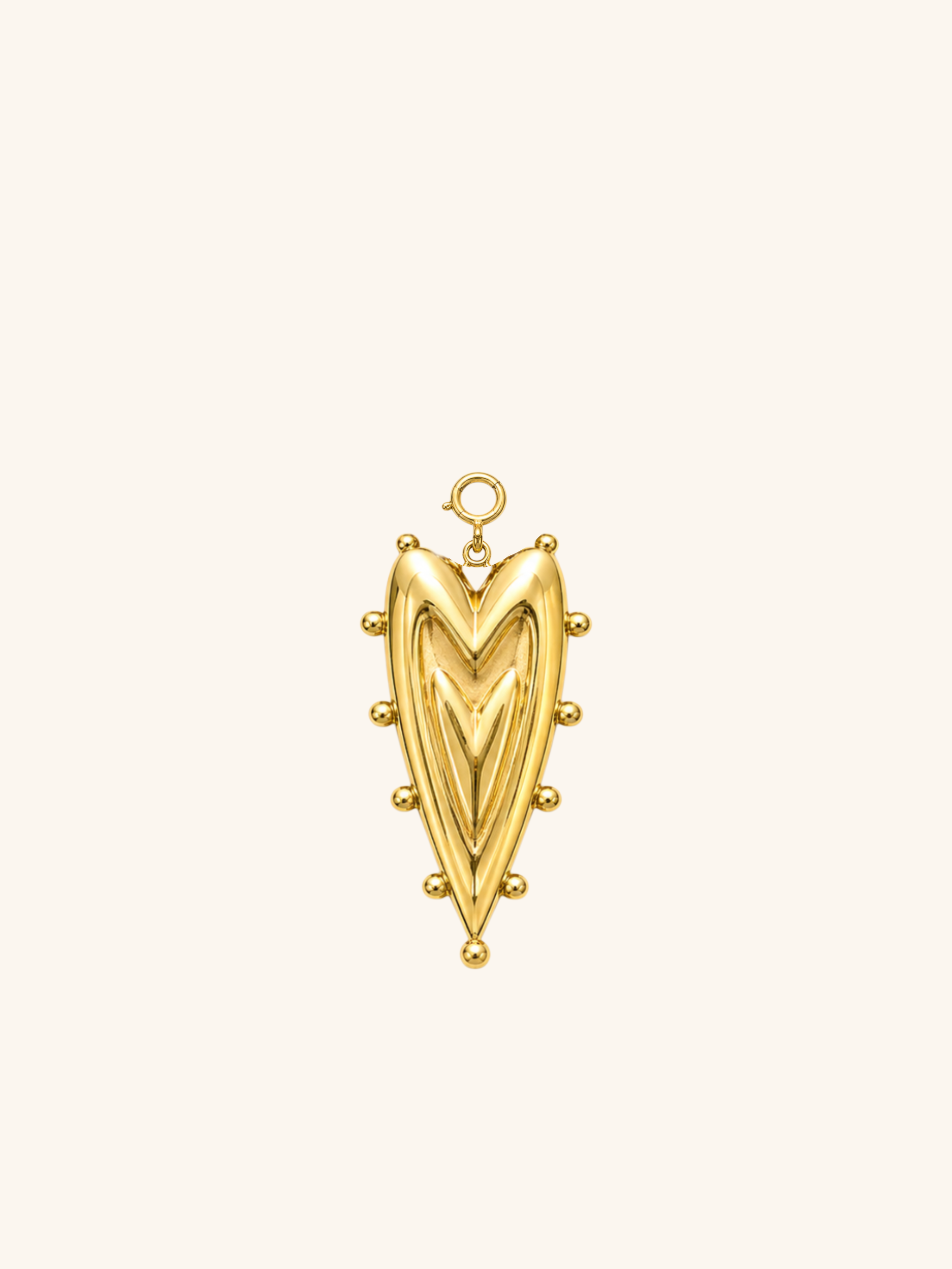 Heart Shield Charm (Interchangeable) – 18K Gold Plated Stainless Steel