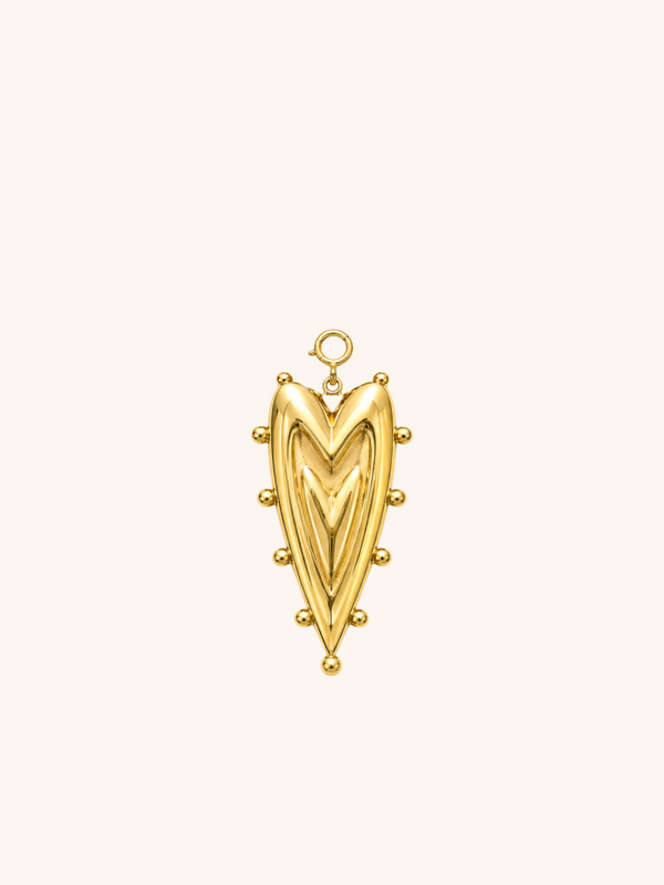Heart Shield Charm (Interchangeable) – 18K Gold Plated Stainless Steel