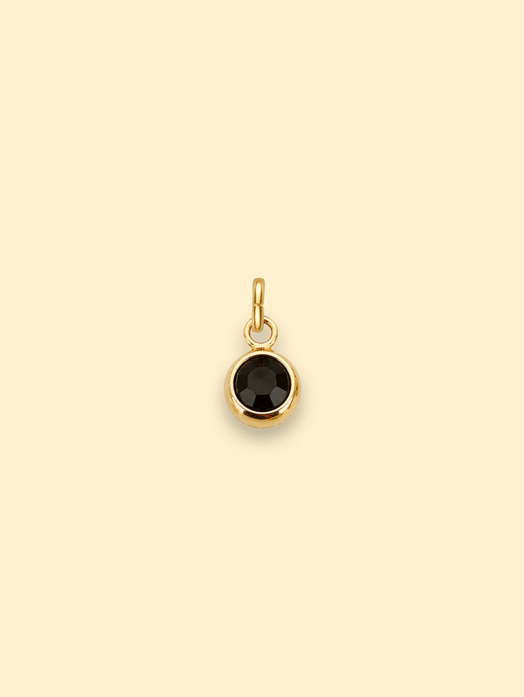 Black Crystal Charm 18K Gold Plated Stainless Steel