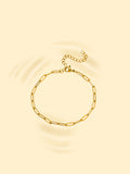 18K Gold Plated Paperclip Chain Bracelet