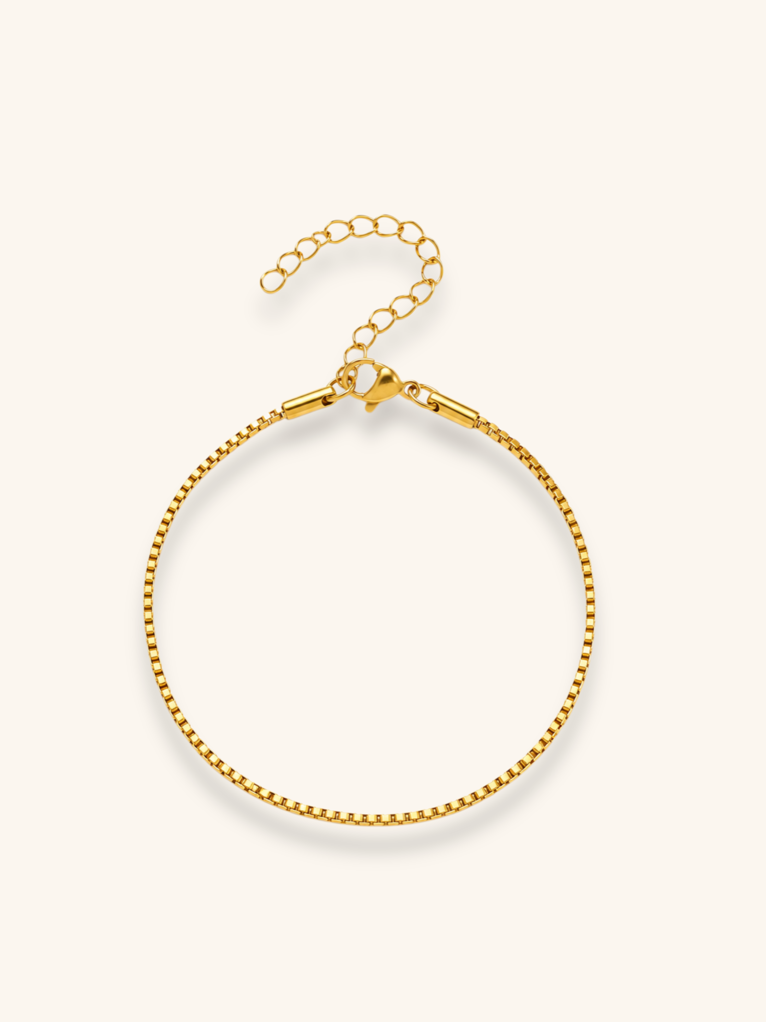 18K Gold Plated Box Chain Bracelet