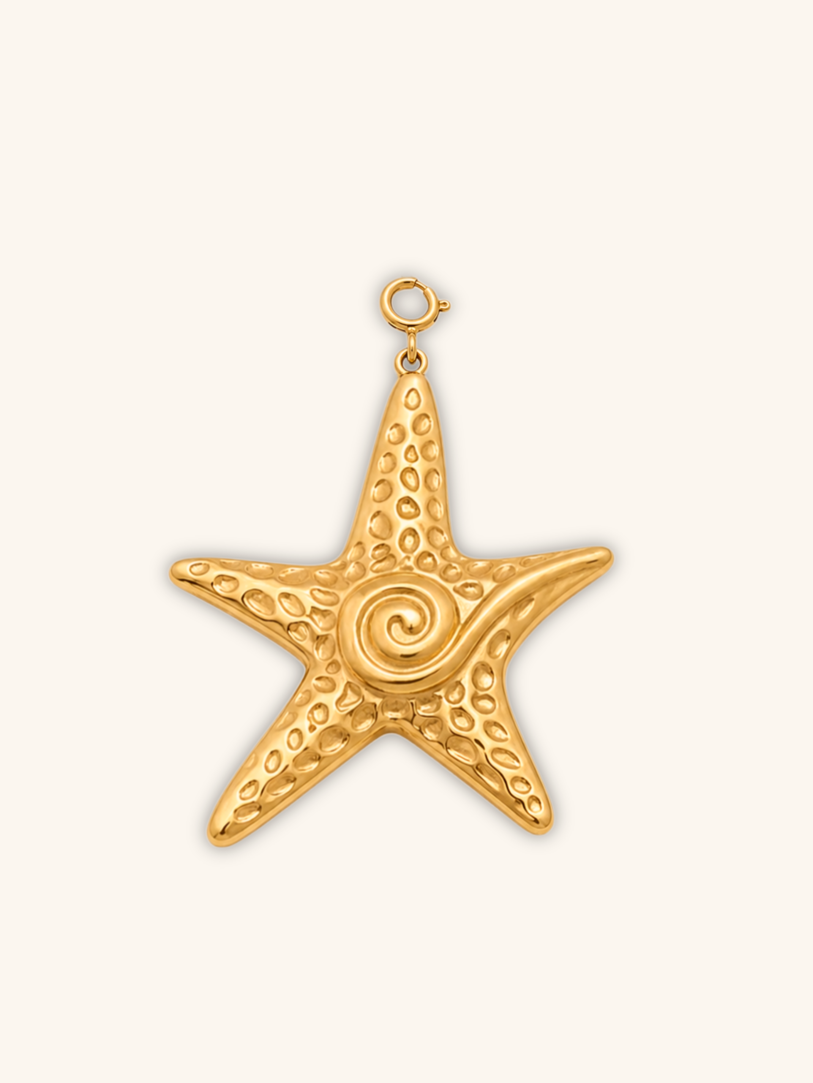 Gold Spiral Starfish Charm (Interchangeable) – 18K Gold Plated Stainless Steel