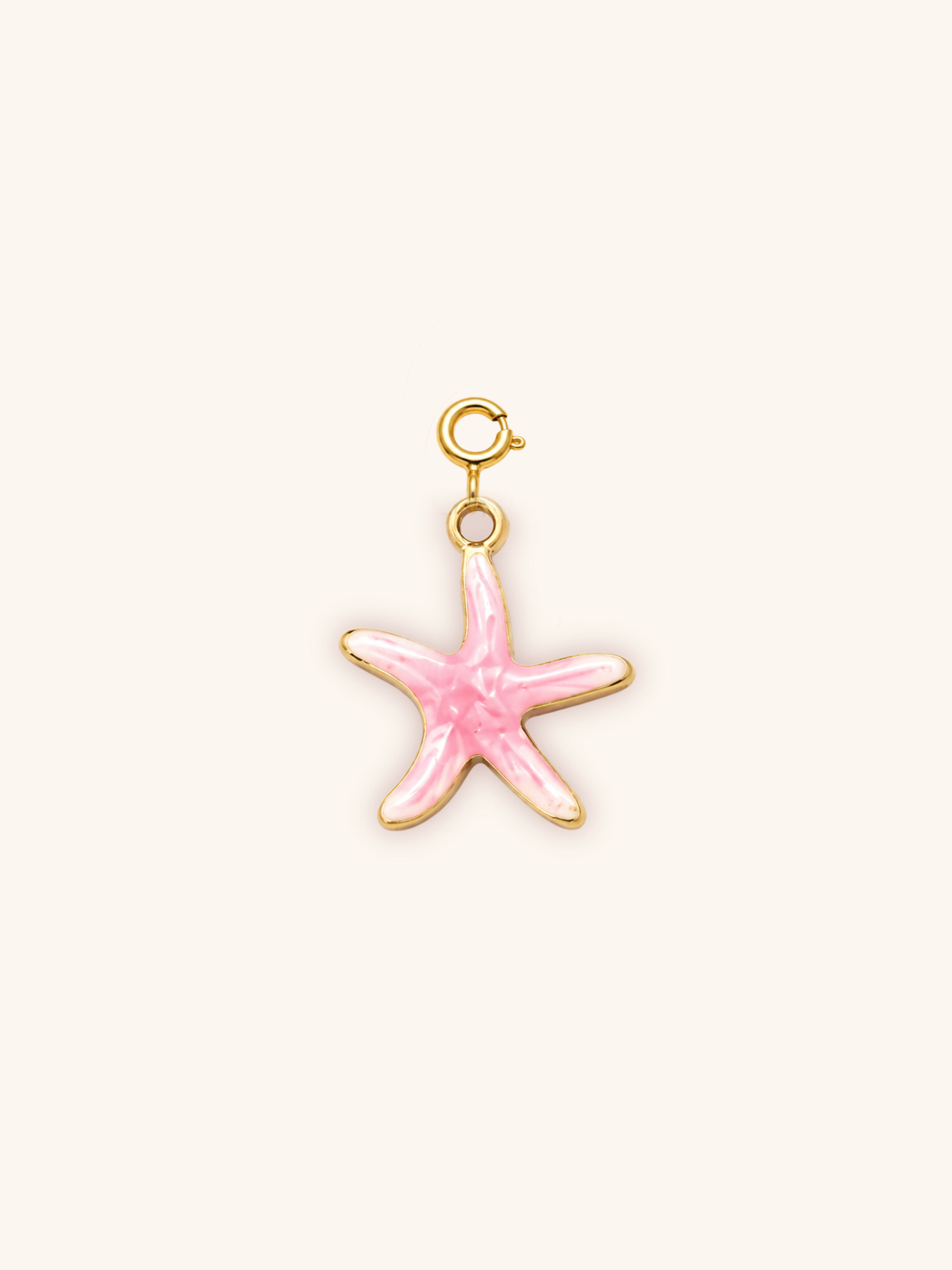 Pink Starfish Charm (Interchangeable) – 18K Gold Plated Stainless Steel