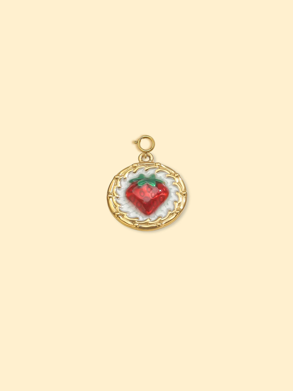 18K Gold Plated Sacred Heart Coin Charm Pendant Stainless Steel Anti Tarnish
