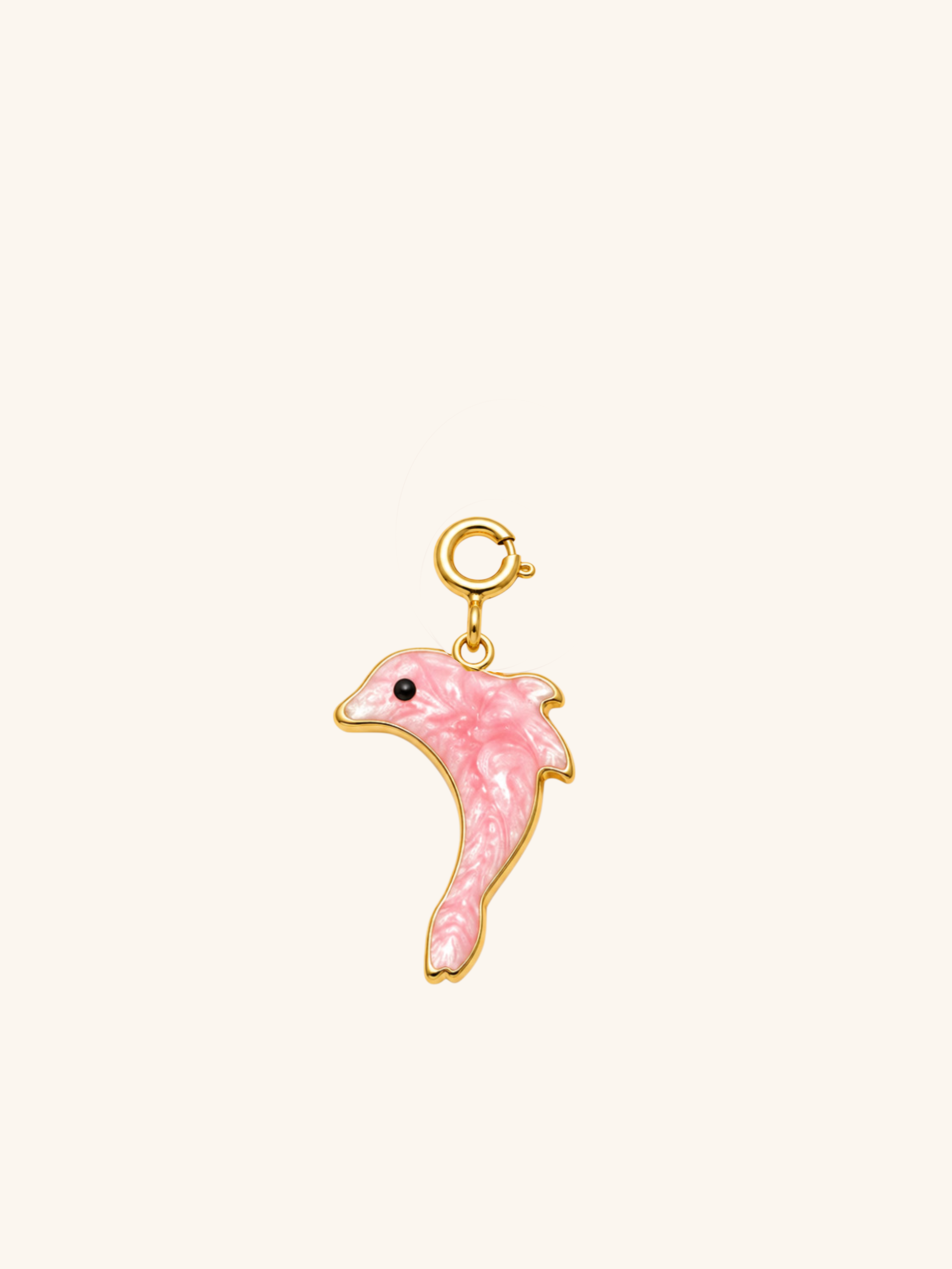Pink Dolphin Charm (Interchangeable) – 18K Gold Plated Stainless Steel