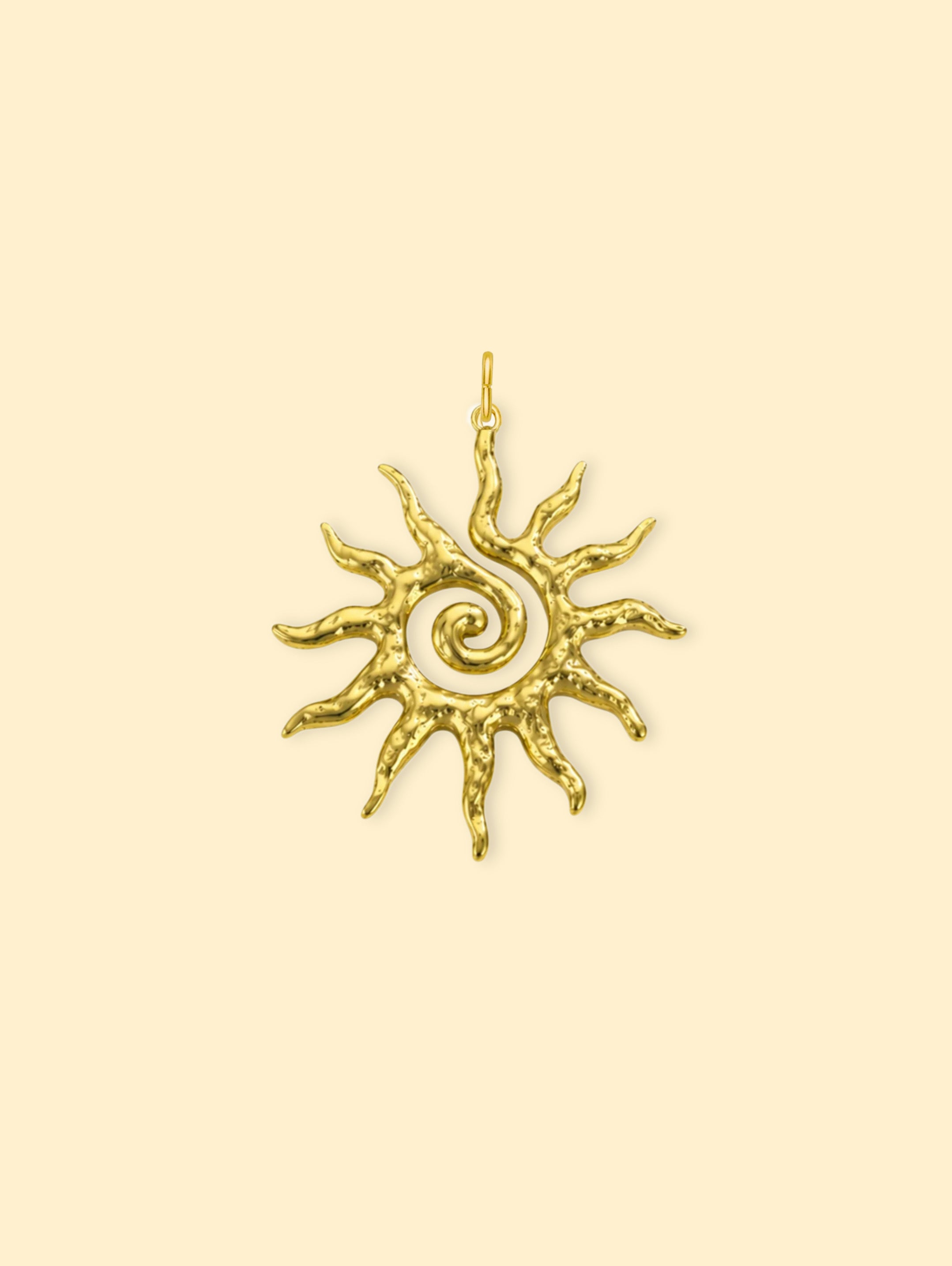 Spiral Sun Charm (Interchangeable) – 18K Gold Plated Stainless Steel