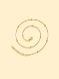 18K Gold Plated Beaded Snake Chain Necklace