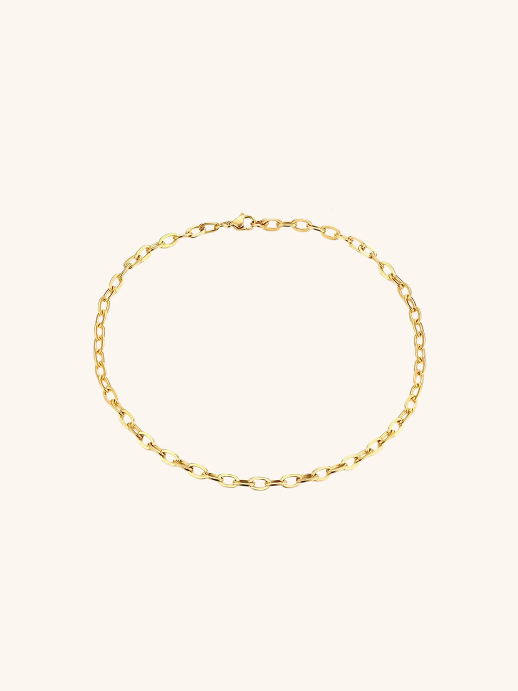 18K GOLD PLATED OVAL LINK CHAIN NECKLACE