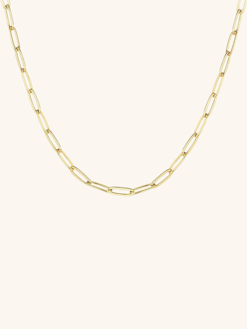 18K GOLD PLATED PAPERCLIP CHAIN NECKLACE