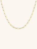 18K GOLD PLATED PAPERCLIP CHAIN NECKLACE